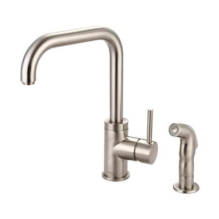 Pioneer Industries Single Handle Kitchen Faucet, Compression Hose, Standard, Brushed Nckl, Weight: 7 2MT182H-BN